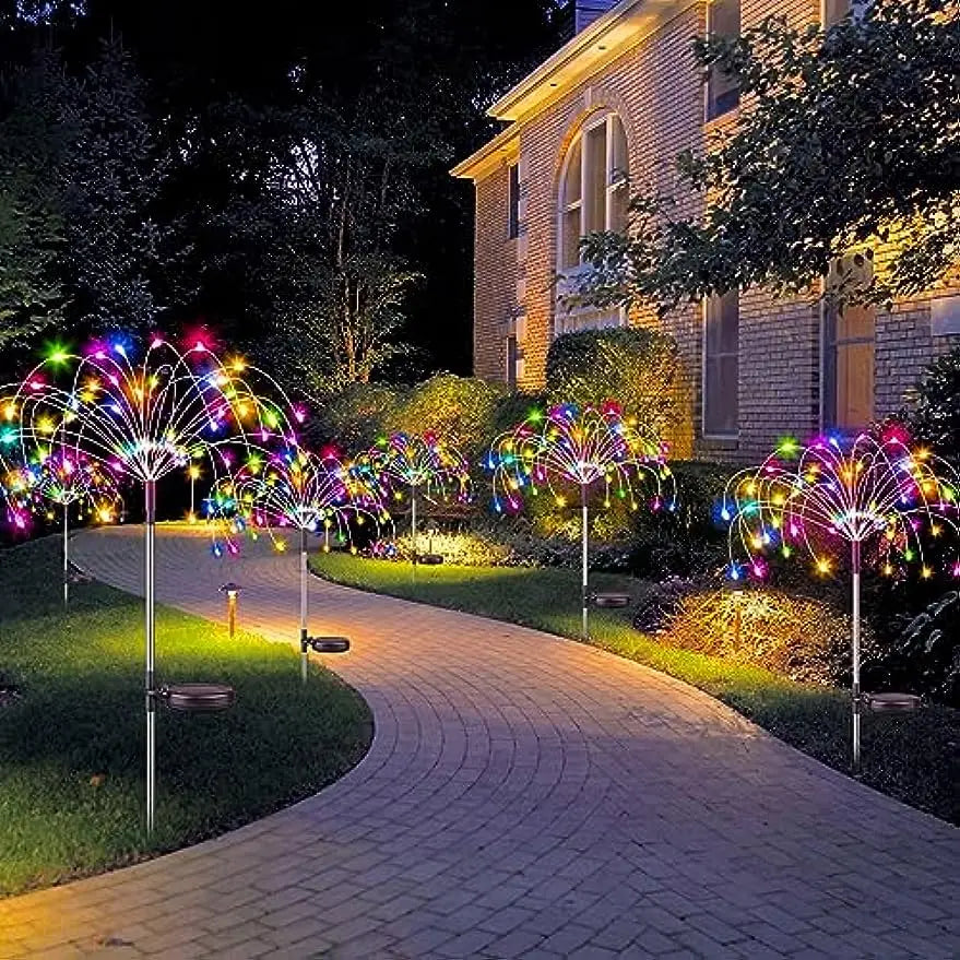 1PCS Solar LED Firework Fairy Lights Outdoor Garden Decoration 8 flashing modesLawn Pathway Lights Patio Yard Party Wedding