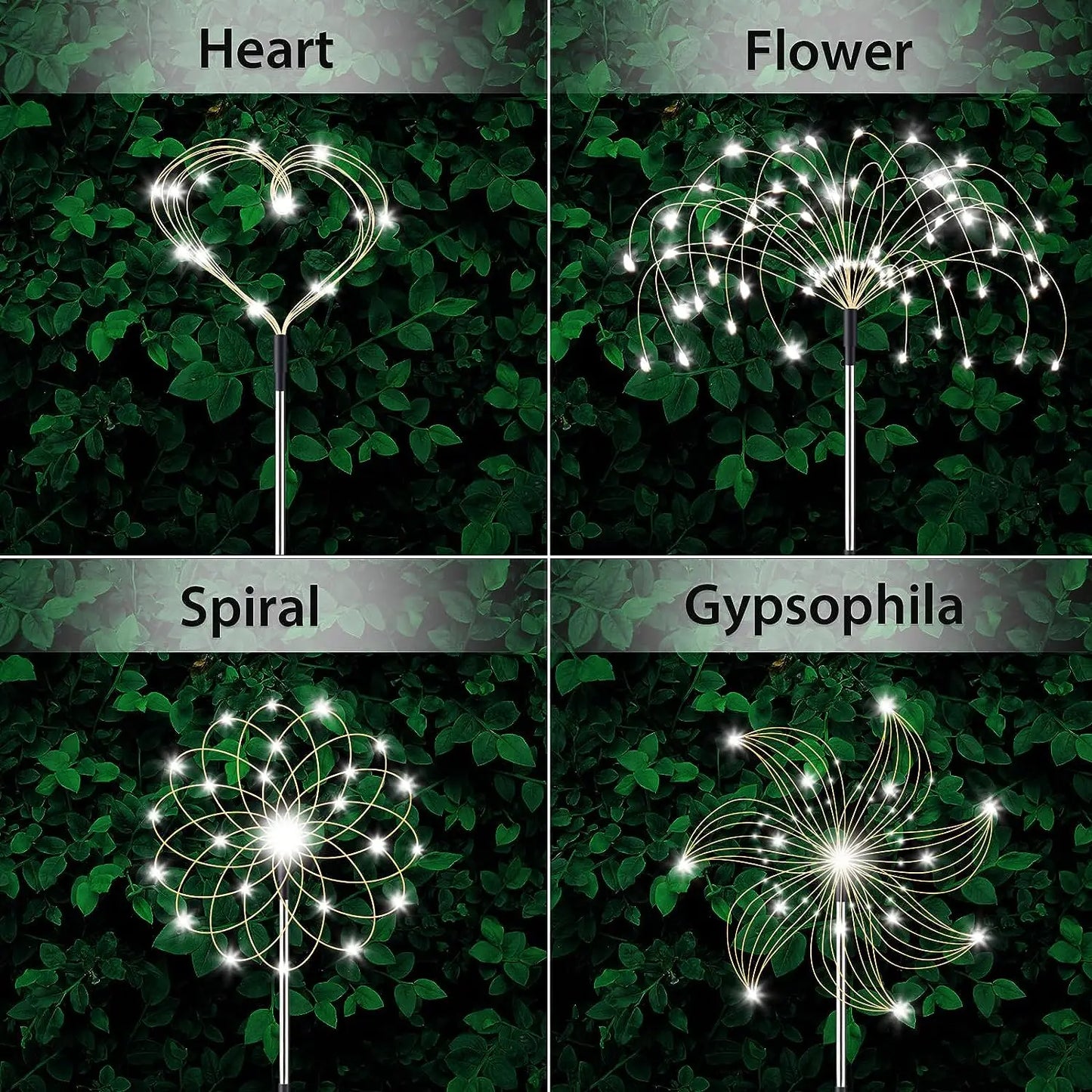 1PCS Solar LED Firework Fairy Lights Outdoor Garden Decoration 8 flashing modesLawn Pathway Lights Patio Yard Party Wedding