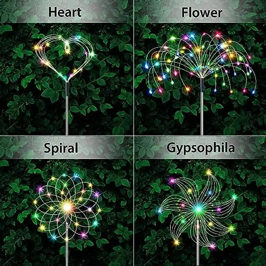 1PCS Solar LED Firework Fairy Lights Outdoor Garden Decoration 8 flashing modesLawn Pathway Lights Patio Yard Party Wedding